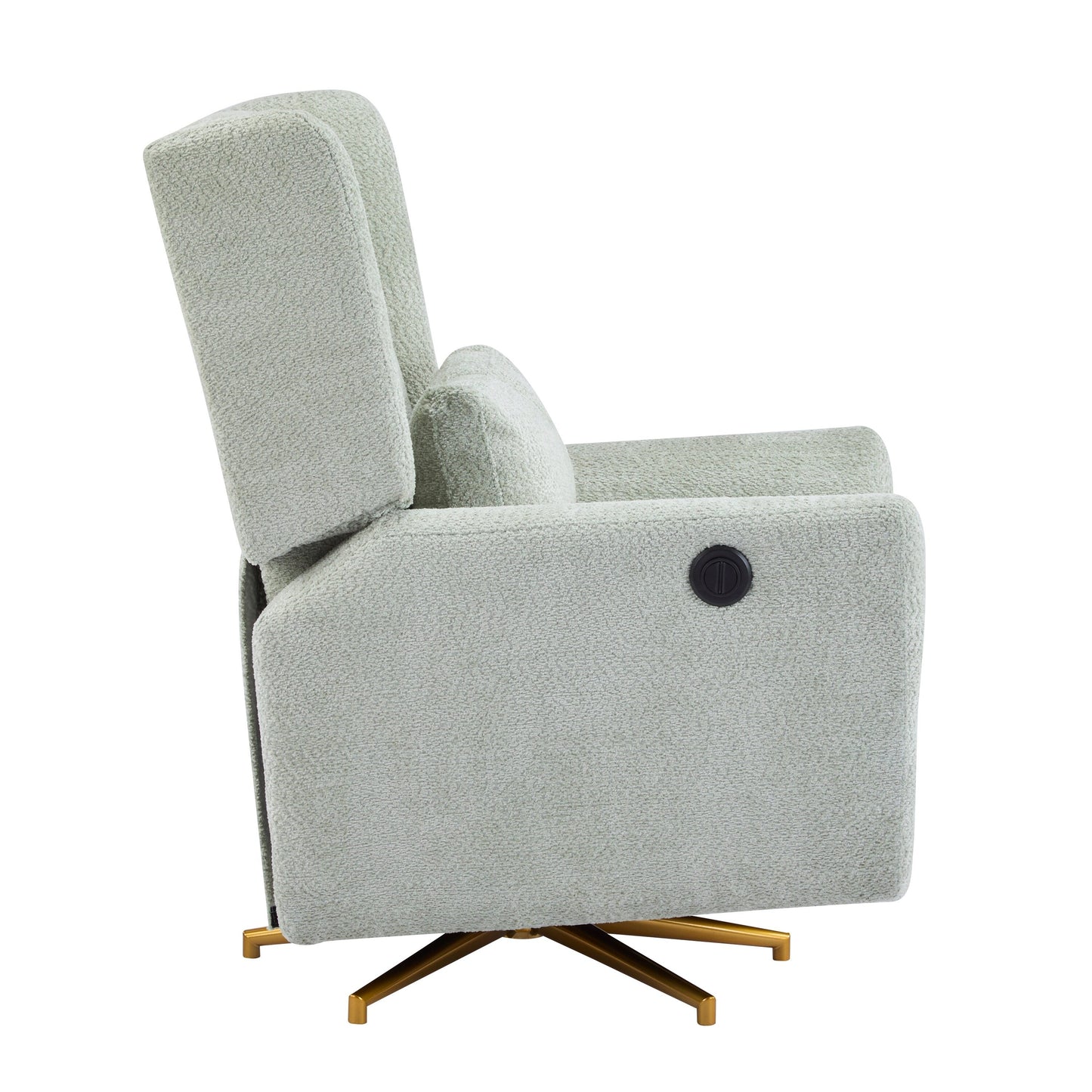Christopher Knight Home - Poltrona reclinabile elettrica Starling con base in metallo dorato