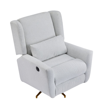 Christopher Knight Home - Poltrona reclinabile elettrica Starling con base in metallo dorato