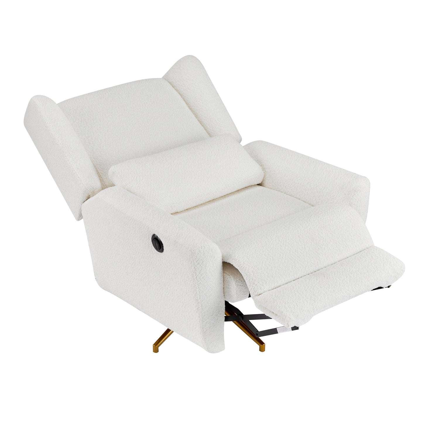 Christopher Knight Home - Poltrona reclinabile elettrica Starling con base in metallo dorato