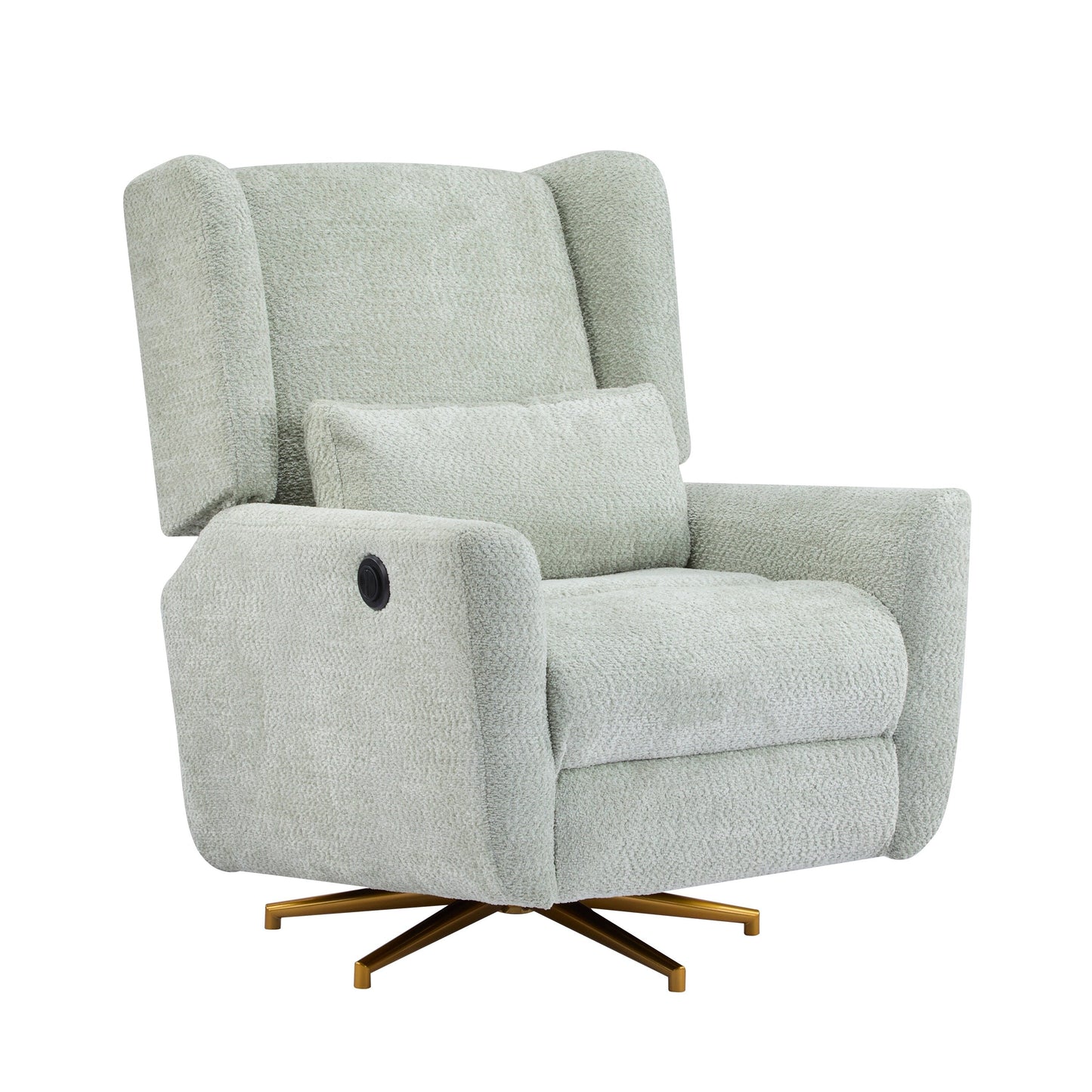 Christopher Knight Home - Poltrona reclinabile elettrica Starling con base in metallo dorato
