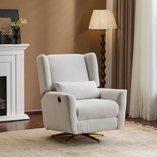 Christopher Knight Home - Poltrona reclinabile elettrica Starling con base in metallo dorato