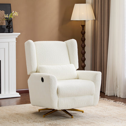 Christopher Knight Home - Poltrona reclinabile elettrica Starling con base in metallo dorato
