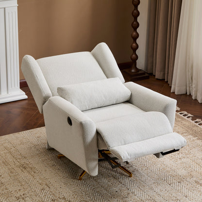 Christopher Knight Home - Poltrona reclinabile elettrica Starling con base in metallo dorato