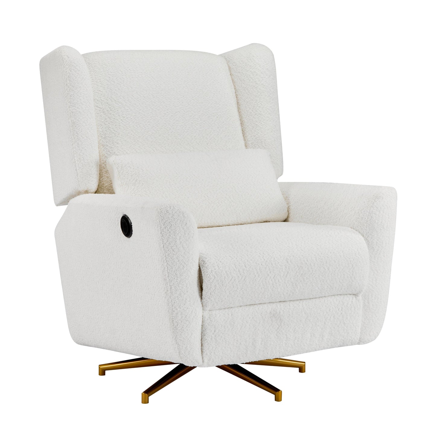 Christopher Knight Home - Poltrona reclinabile elettrica Starling con base in metallo dorato