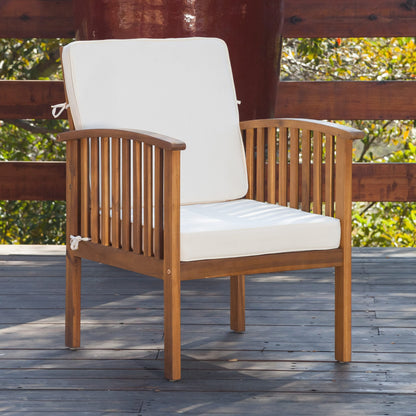 Christopher Knight Home Carolina - Set di divani da esterno in acacia da 4 pezzi - Seduta da giardino elegante e accogliente