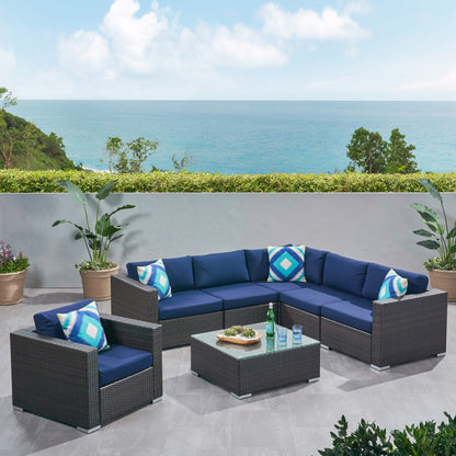 Christopher Knight Home Santa Rosa Outdoor Set di 7 sedute in vimini componibili