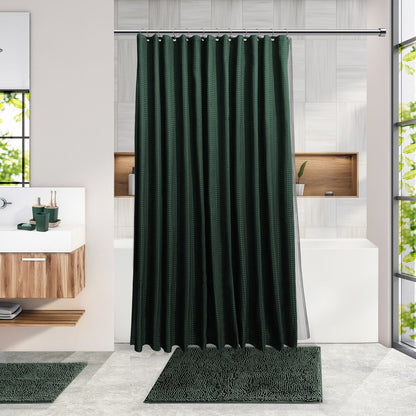 Set di accessori da bagno in bambù Clara Clark con tenda da doccia, scopino per WC, cestino e dispenser di sapone