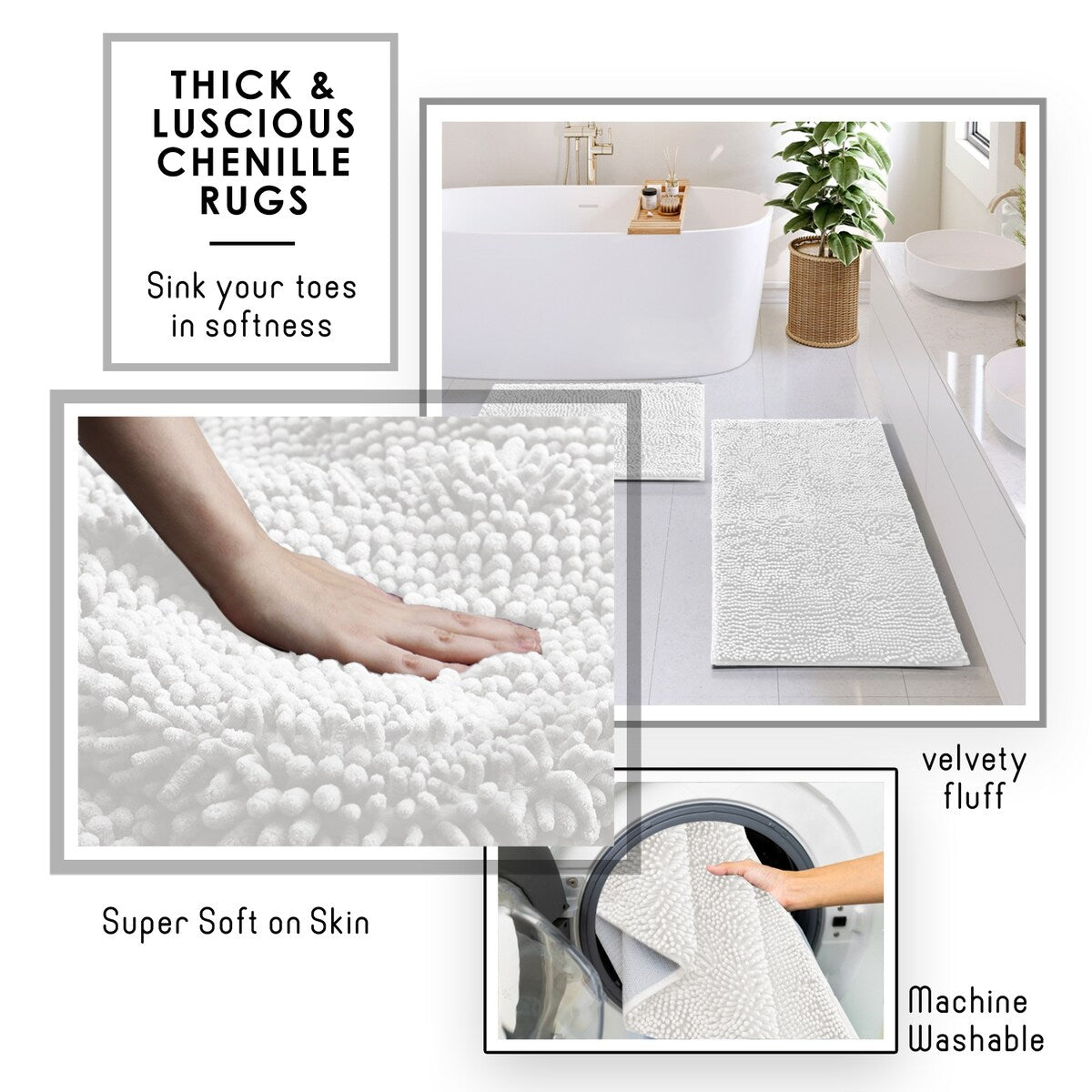 Set di accessori da bagno in bambù Clara Clark con tenda da doccia, scopino per WC, cestino e dispenser di sapone