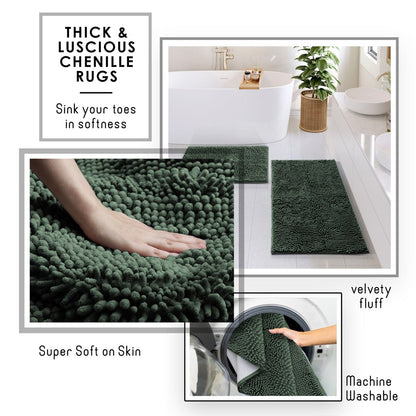 Set di accessori da bagno in bambù Clara Clark con tenda da doccia, scopino per WC, cestino e dispenser di sapone