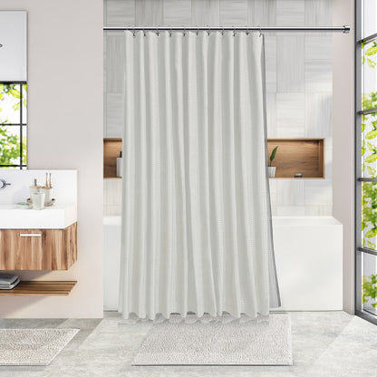 Set di accessori da bagno in bambù Clara Clark con tenda da doccia, scopino per WC, cestino e dispenser di sapone