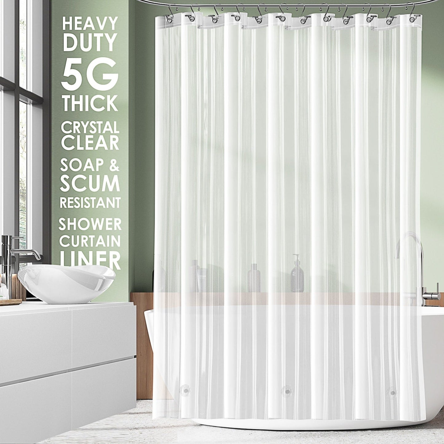 Tenda da doccia Clara Clark Heavy Duty 5G resistente alla schiuma