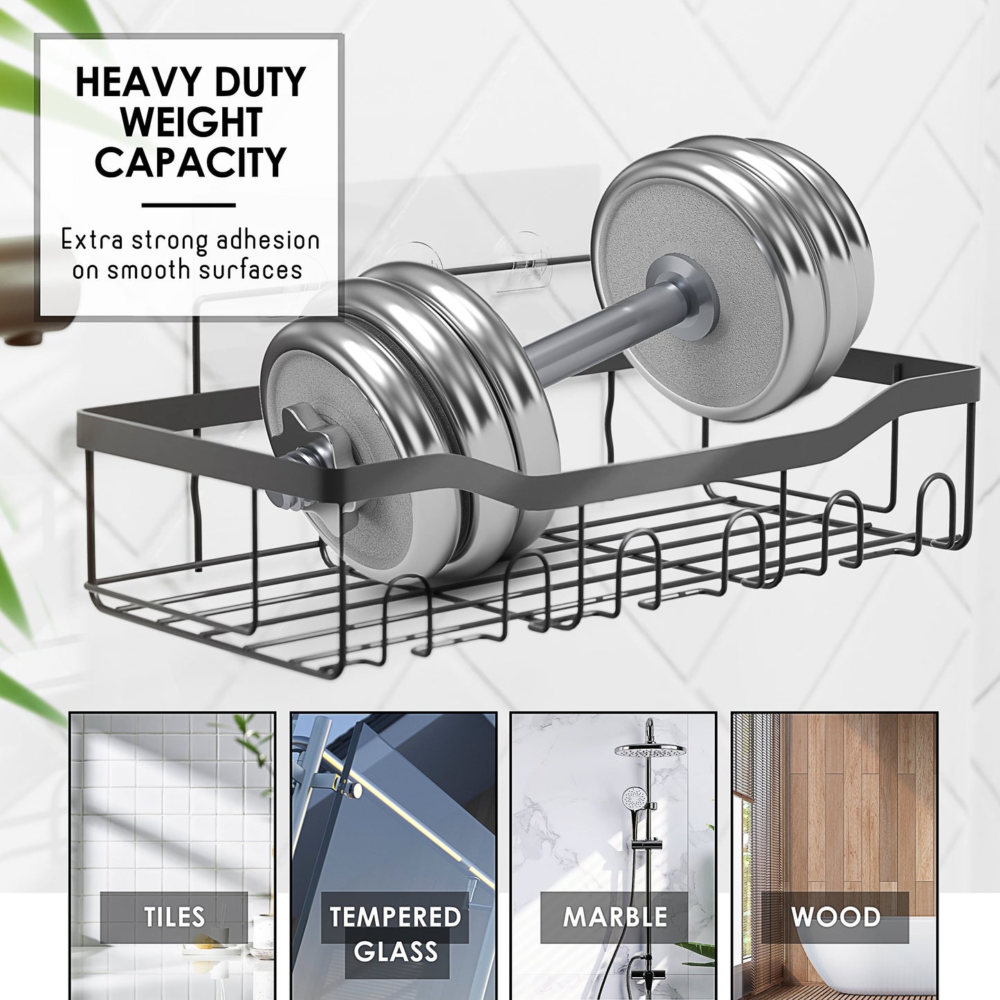 Clara Clark Shower Caddy adesivo portaoggetti per doccia