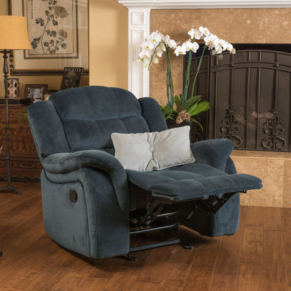 Design classico, tessuto in peluche d'acciaio, poltrona reclinabile Glider
