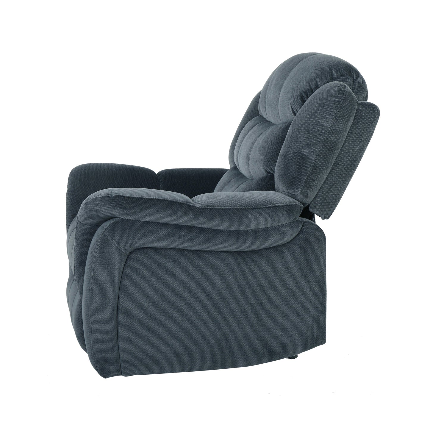 Design classico, tessuto in peluche d'acciaio, poltrona reclinabile Glider
