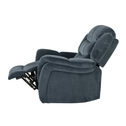 Design classico, tessuto in peluche d'acciaio, poltrona reclinabile Glider
