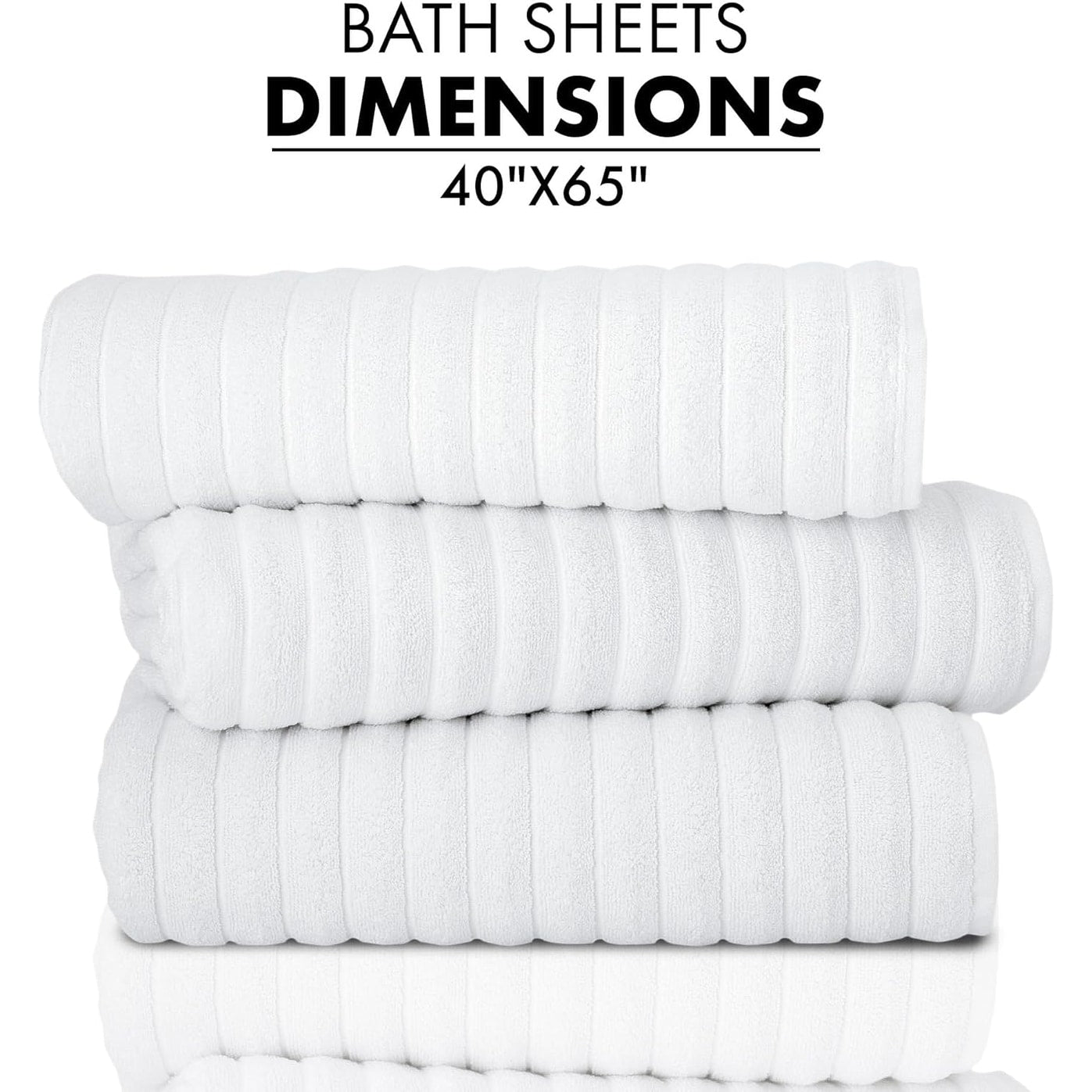 Set di 3 asciugamani turchi classici, teli da bagno in cotone e asciugamani a coste oversize, ultra morbidi e assorbenti, 40x65 cm