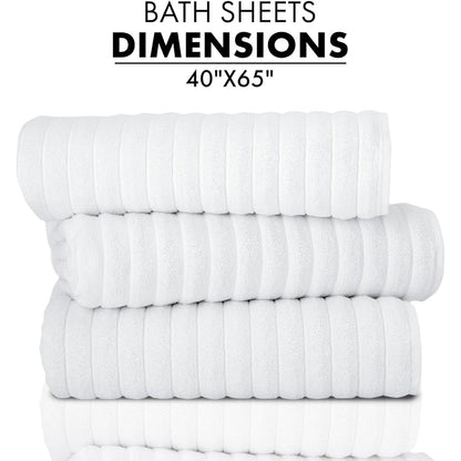 Set di 3 asciugamani turchi classici, teli da bagno in cotone e asciugamani a coste oversize, ultra morbidi e assorbenti, 40x65 cm