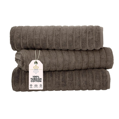 Set di 3 asciugamani turchi classici, teli da bagno in cotone e asciugamani a coste oversize, ultra morbidi e assorbenti, 40x65 cm