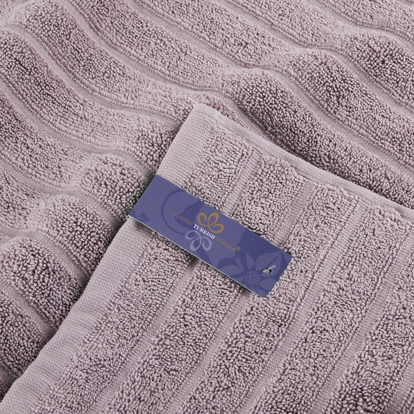 Set di 3 asciugamani turchi classici, teli da bagno in cotone e asciugamani a coste oversize, ultra morbidi e assorbenti, 40x65 cm