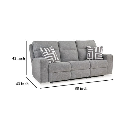 Divano reclinabile Cloe Power, grigio Performance Nuvella, 2 cuscini, 88 pollici