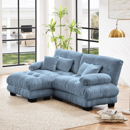 Divano componibile Cloud Couch per soggiorno, divano a 2 posti in ciniglia con 2 cuscini lombari e 2 cuscini decorativi
