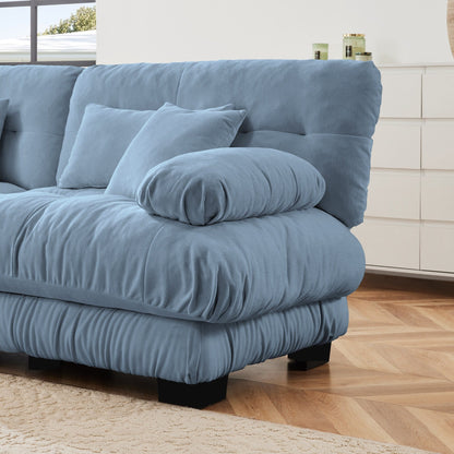 Divano componibile Cloud Couch per soggiorno, divano a 2 posti in ciniglia con 2 cuscini lombari e 2 cuscini decorativi