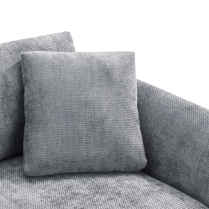 Divano componibile Cloud, set di divani di lusso a L con 2 cuscini gratuiti, mobili da interno in ciniglia a 4 posti con chaise longue oversize