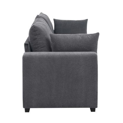 Divano in velluto a coste in stile costiero - 31 P x 79 L x 34 A