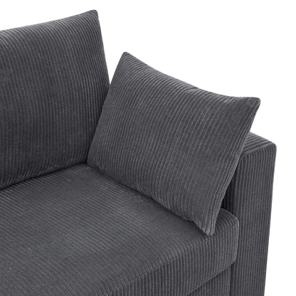 Divano in velluto a coste in stile costiero - 31 P x 79 L x 34 A