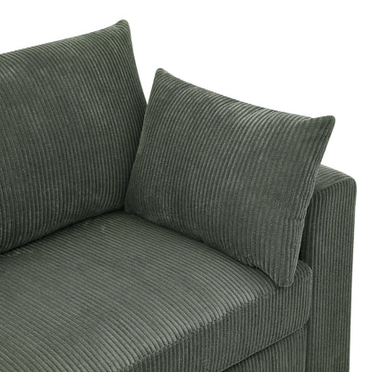 Divano in velluto a coste in stile costiero - 31 P x 79 L x 34 A