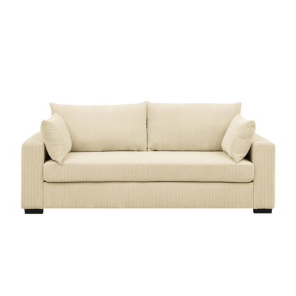 Divano in velluto a coste in stile costiero - 31 P x 79 L x 34 A