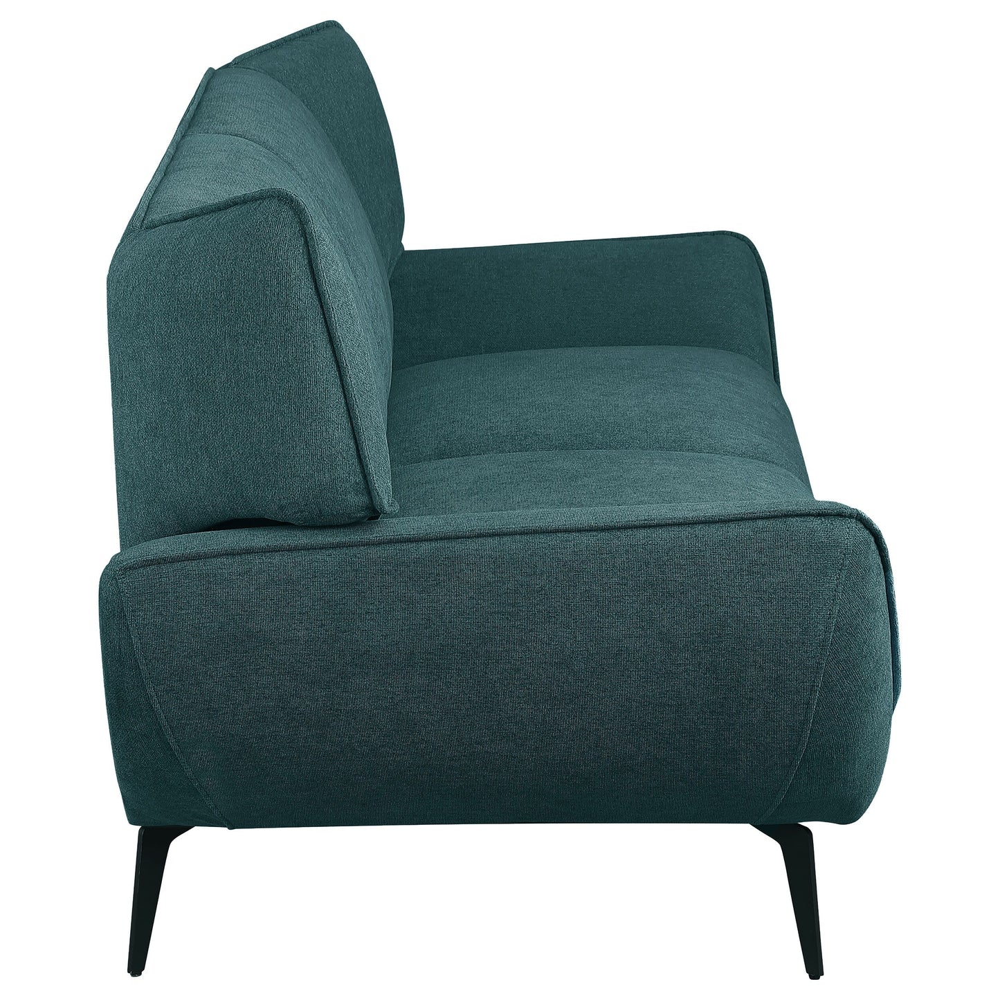 Divano imbottito Acton con braccioli svasati blu acqua