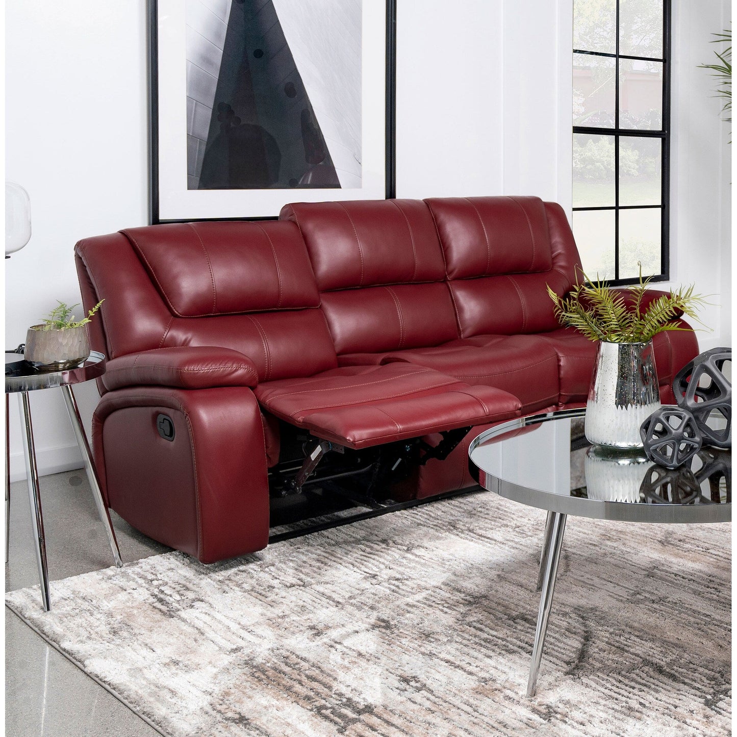 Divano reclinabile con rivestimento in similpelle Camila Transitional