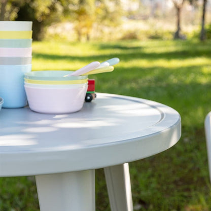 Set tavolo e sedie in metallo bianco per esterni Coco Kids