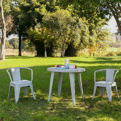 Set tavolo e sedie in metallo bianco per esterni Coco Kids