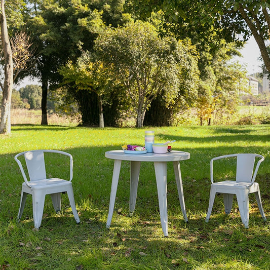 Set tavolo e sedie in metallo bianco per esterni Coco Kids