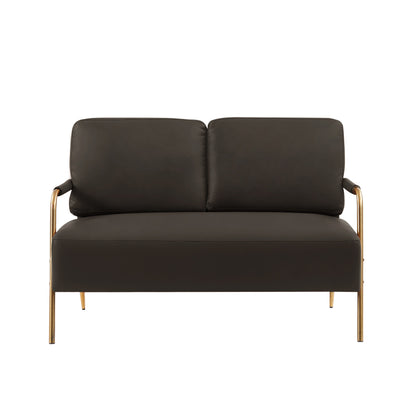 Divano moderno in tessuto Coffee Modern da 49,6 pollici, adatto agli animali domestici, con cuscino posteriore rimovibile e gambe in metallo per il soggiorno