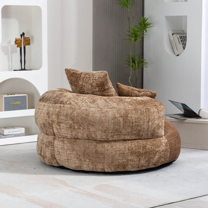 Divano singolo oversize in ciniglia da 42,52 pollici con tre cuscini per camera da letto
