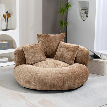 Divano singolo oversize in ciniglia da 42,52 pollici con tre cuscini per camera da letto