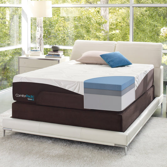 ComforPedic di Beautyrest Scegli il tuo comfort Set di materassi in memory foam gel da 10 pollici - Bianco - Bianco/Marrone