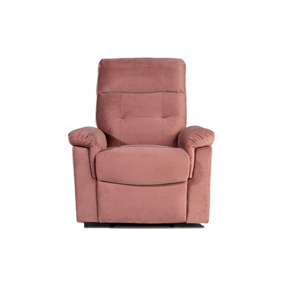 Comoda poltrona reclinabile singola con maniglia manuale e rivestimento in velluto per il massimo relax