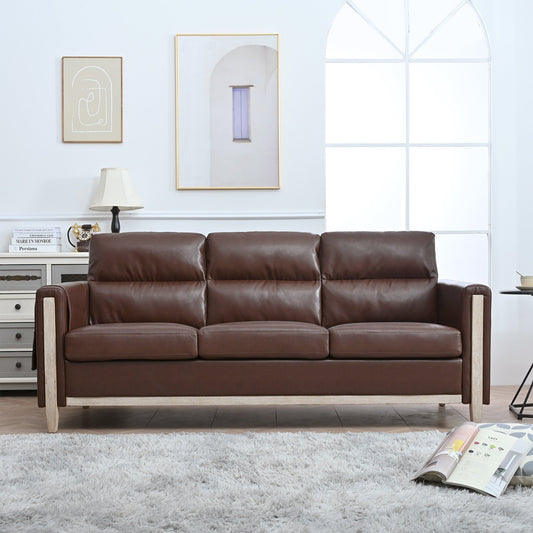 Comodo divano a tre posti imbottito in legno massello - 31,30 x 79,53 x 35,43