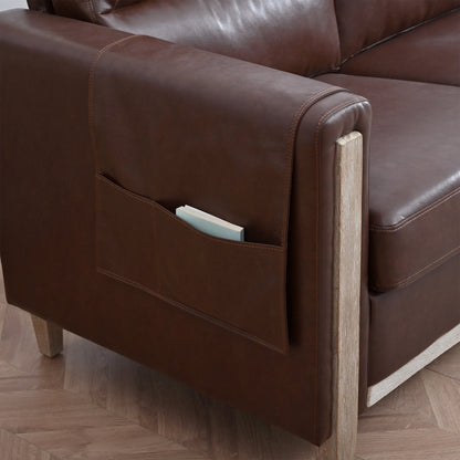 Comodo divano a tre posti imbottito in legno massello - 31,30 x 79,53 x 35,43