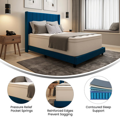 Materasso ibrido commerciale in memory foam e molle insacchettate in una scatola