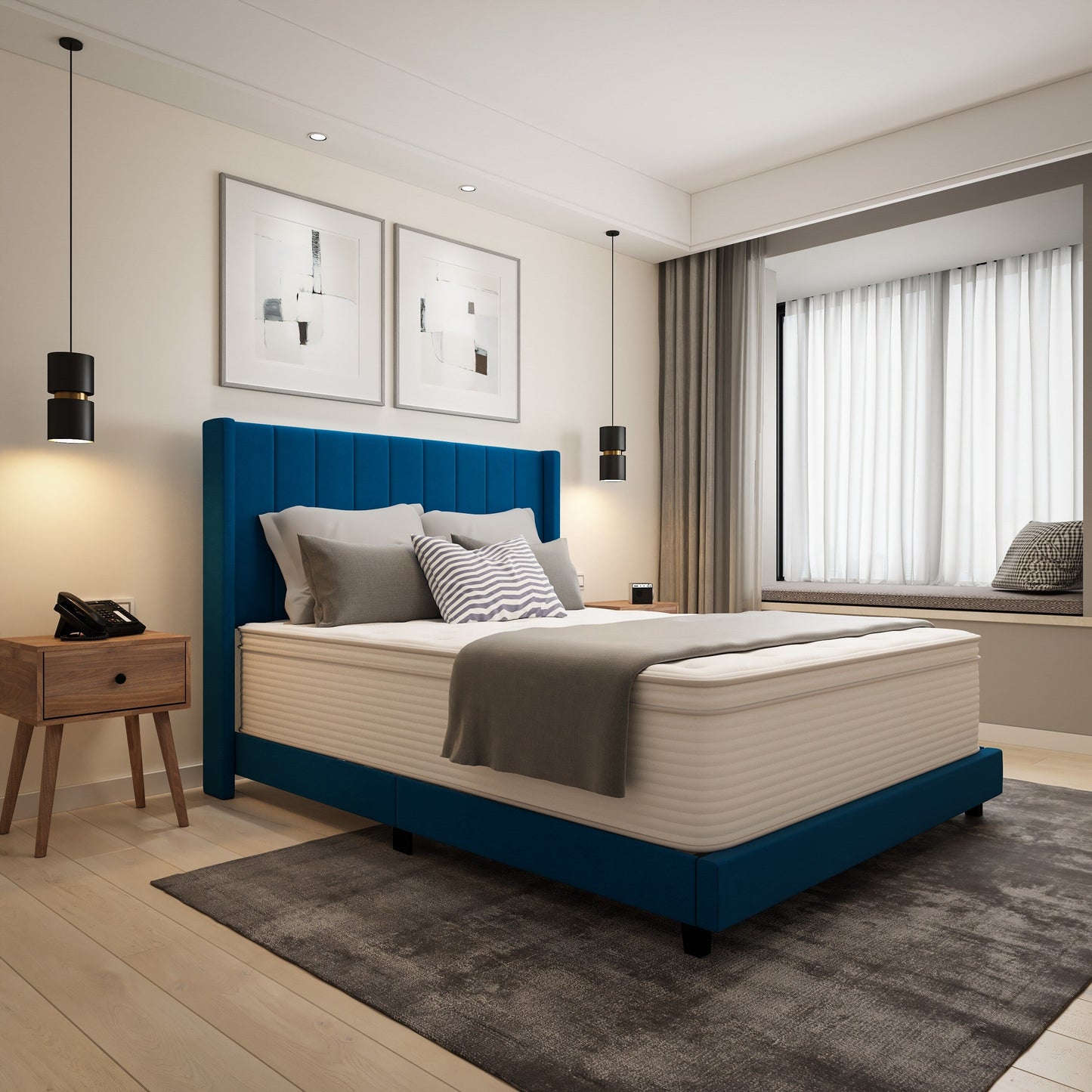 Materasso ibrido commerciale in memory foam e molle insacchettate in una scatola
