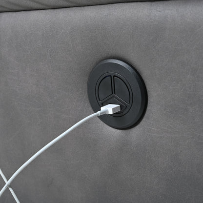Poltrona reclinabile elettrica compatta con porta USB, controllo laterale e schienale confortevole per piccoli spazi