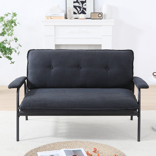 Divano moderno a 2 posti da 53 pollici, design compatto, struttura in metallo, misto poliestere, per appartamenti