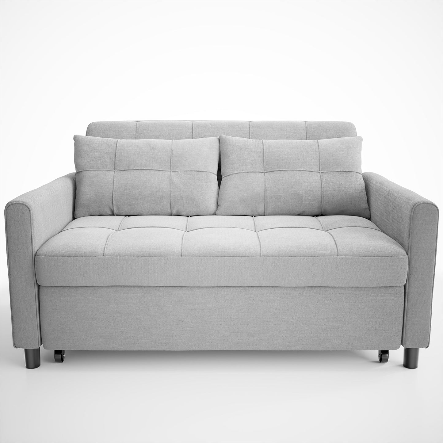 Divano letto trasformabile 3 in 1, chaise longue con letto estraibile, velluto/tessuto