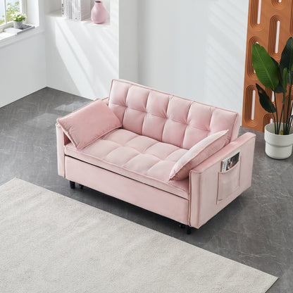 Divano letto trasformabile 3 in 1 in velluto - Elegante divano da 55 posti a sedere per soggiorno o camera da letto