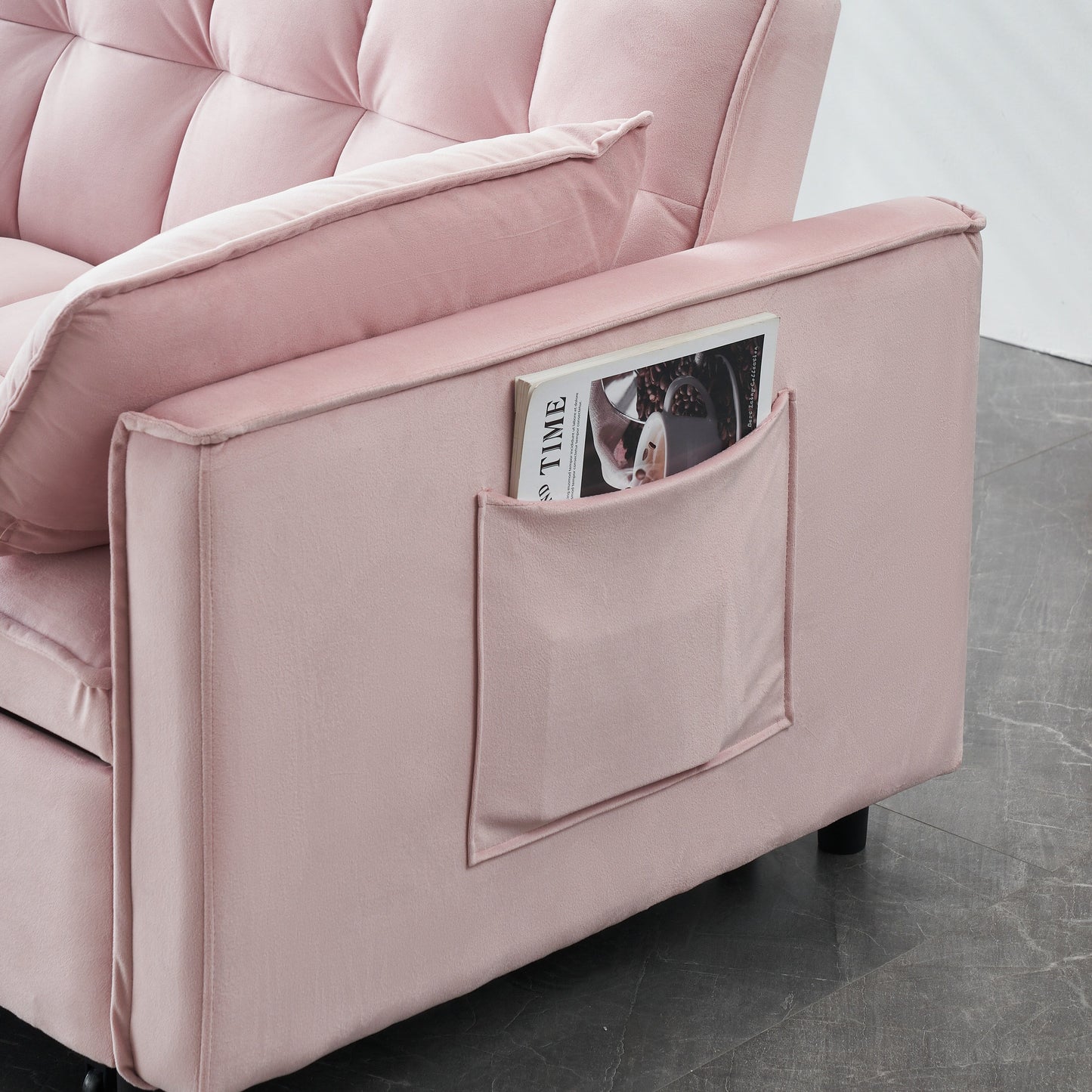 Divano letto trasformabile 3 in 1 in velluto - Elegante divano da 55 posti a sedere per soggiorno o camera da letto